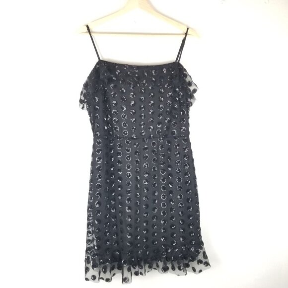 Trixxi Mini dress Juniors‎ XL Black Sequin Mesh Spaghetti Strap Party Event - Picture 1 of 10